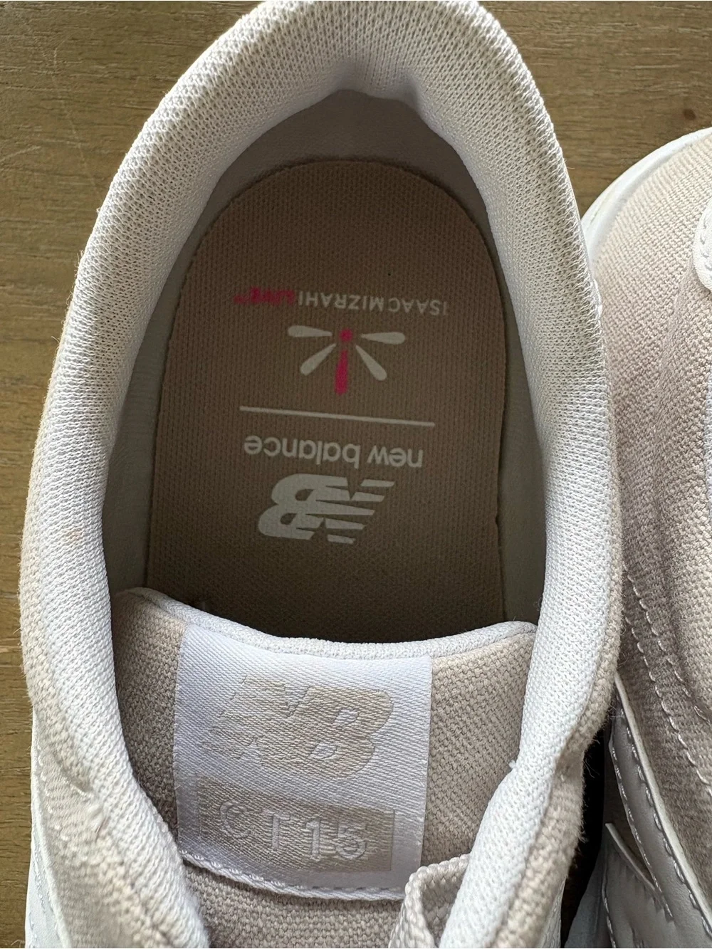 New Balance Isaac Mizrahi Beige Low Cut  Sneakers with Rainbow Eyelets 9.5